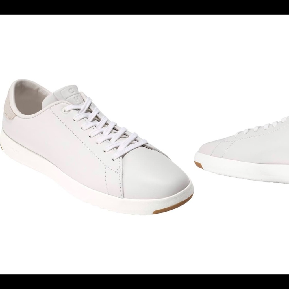 Cole Hann white grandpro tennis shoe